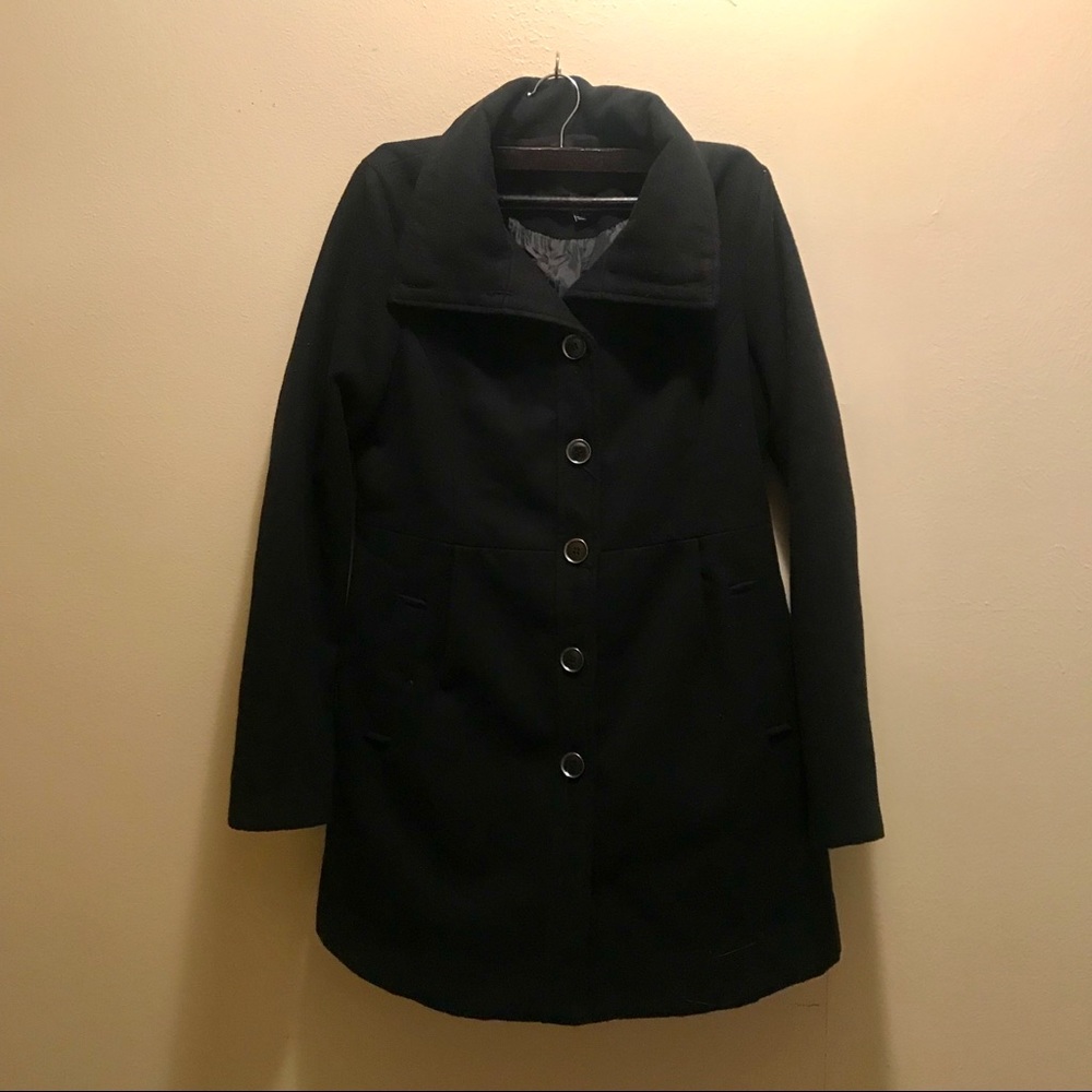 Forever 21 long black pea coat
